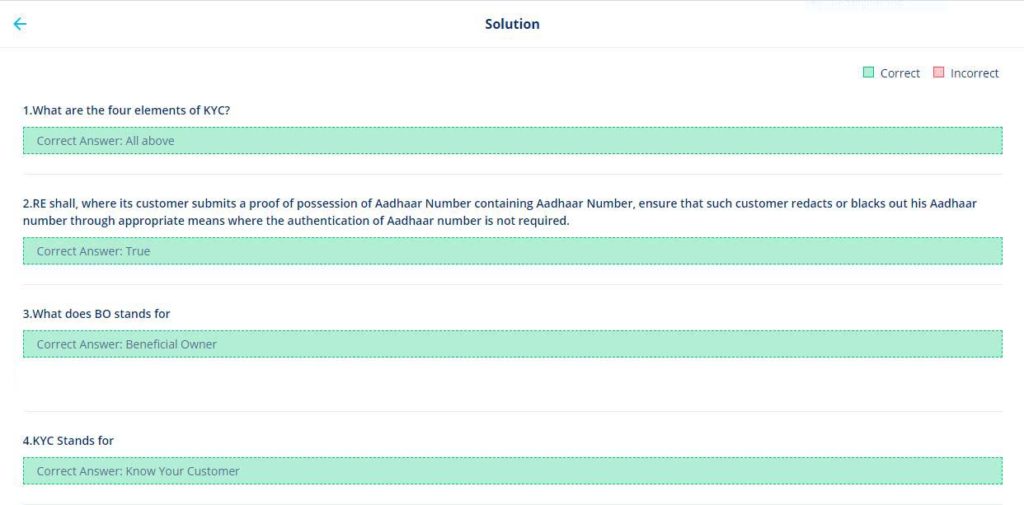 KYC Training Question and Answer